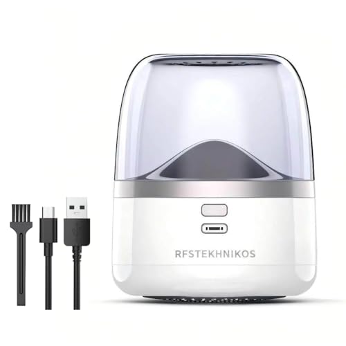 Electric Fabric Shaver – USB Rechargeable Lint Remover with 6 Blades, Safe for All Fabrics, Clothes, Sweater, Sofa & Furniture – Portable Pilling Remover for Home & Travel (White) - color: White