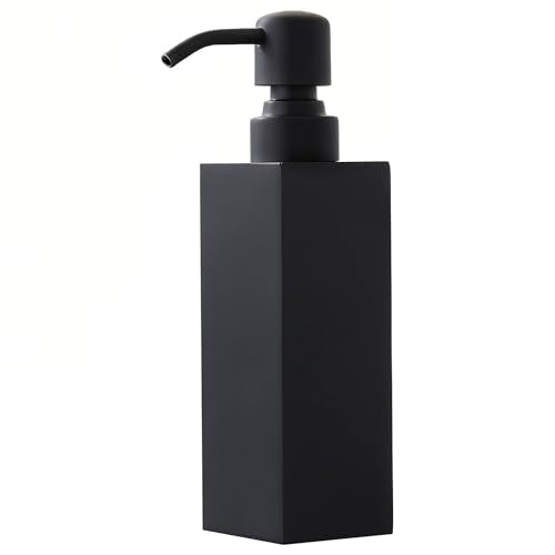 Matte Black Soap Dispenser, Countertop Lotion Resin Bottles with Rust Proof Black Pump, Refillable Liquid Hand Soap Jar, Resin Shower Dispensers for Bathroom, Kitchen - color: Make Black