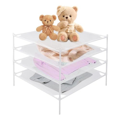 Sweater Drying Rack, 4-Layer Clothes Drying Rack Flat Mesh Drying Rack Clothing Stackable Laundry Drying Rack for Sweaters Socks Toys Indoor&Outdoor Use - size: 4-tier