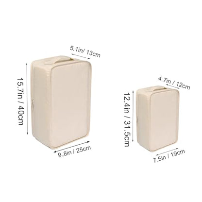 Travel Shoe Bags, Foldable Waterproof Shoe Pouches Organizer-Double Layer (2+2 Cream Shoe Bags) - color: Cream, size: 2+2 Packs