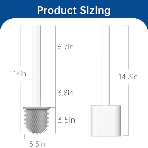 RV Toilet Brush, Grey Toilet Brush Silicone Won't Damage Toilets, Wall Mounted Toilet Brush-Anti-Roll, Anti-Drip Design, Suitable for RV Travel Trailers and Campers, Made by RVers for RVers - color: Gray