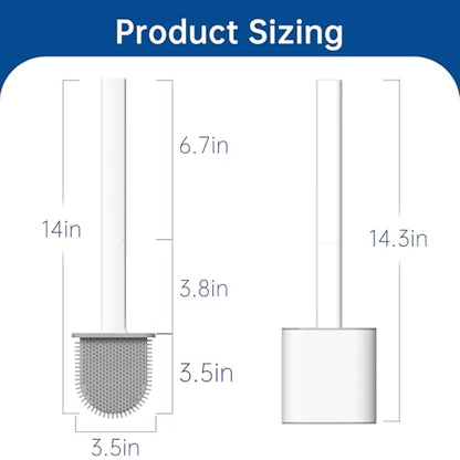 RV Toilet Brush, Grey Toilet Brush Silicone Won't Damage Toilets, Wall Mounted Toilet Brush-Anti-Roll, Anti-Drip Design, Suitable for RV Travel Trailers and Campers, Made by RVers for RVers - color: Gray