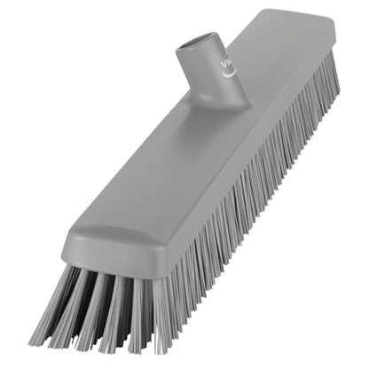 Vikan 319588 24" Heavy-Duty Push Broom, Soft/Stiff, Gray - color: Gray