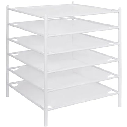 STO STO Sweater Drying Rack, 6-Pack Stackable Mesh Clothes Drying Rack, Laundry Drying Rack for Sweaters, Socks, Toys, White - style: 6 Pack