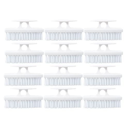 Nail Brush for Cleaning Fingernails, Nail Scrubber Brush, Toe Foot Hands Fingernail Brush Cleaner- Small Scrub Brush- All-Purpose Stiff Cleaning Brush (12 Pack, White) - color: White, size: 12 Pack