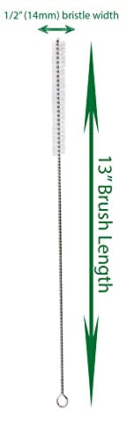 2 JUMBO 14" Stainless Steel 100 oz Straw HUGE SUPER LONG Drinking Wide Insulated Whirley Travel Mug FOAM Truck Stop Cup (4 Jumbo Brushes) - size: 4 Jumbo Brushes 13" × 1/2"