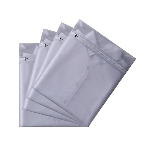 4 pack Mesh Laundry Bags,Mesh Wash Bags,Lingerie Bags for Washing Delicates,12 x 16 Inches lingerie bags for Laundry, Travel Storage Organize Bag for Cotton Clothes,Sheet, Shoes(GREY) - color: grey