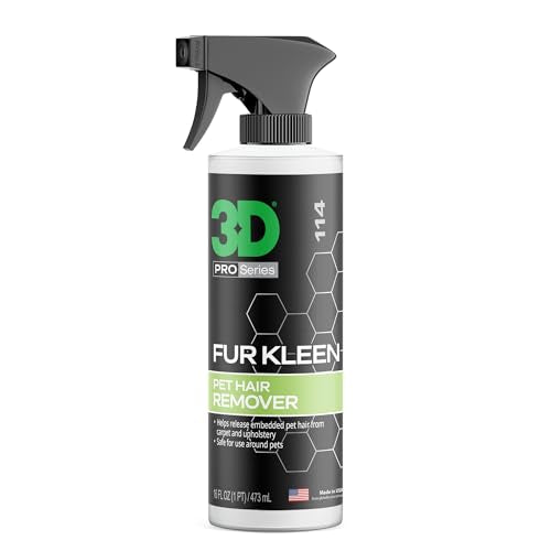 3D Fur Kleen - Pet Hair Remover & Cleaner - Loosens Embedded Pet Fur for Easy Removal - Safe for Carpets, Upholstery & Auto Interiors, 16 Ounce - size: 16 oz.