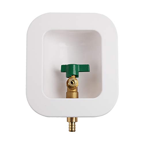 Ice Maker Outlet Box Without Water Hammer Arrestor，PEX Connection, 1/4-Turn Ball Valve - size: PEX without water hammer arrestor