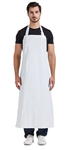 Nanxson TPU Waterproof Apron Lightweight Work Apron with Adjustable Buckle - color: White
