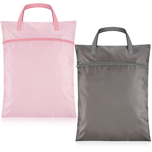 Oudain 2 Pcs Travel Laundry Bags Waterproof Dirty Clothes Bag, Pink, Gray - color: Pink, Gray