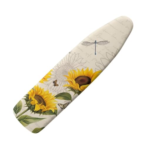 Dragonfly Sunflower Ironing Board Cover and Pad Standard Size Iron Board Covers Non-Slip Thick Padding Decorative Cover for Most Boards Iron Board Sleeve Daisy Home Gifts - color: Dragonfly Sunflower 3