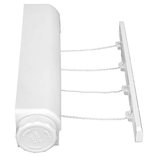 Ejoyous Retractable Clothesline, Telescopic Retracting Clothes Line Portable Clothing Hanging Drying Rope Laundry Hanger Washing Line for Indoor Outdoor Balcony Hotel (Four Ropes) - size: Four ropes