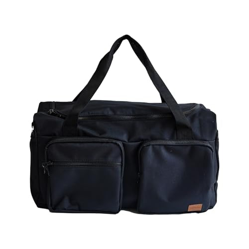 Travel Duffel Bags, Large Capacity Gym Bag for Men Women, Duffel Bag with Adjustable Strip for Travel, Airplanes, Sports(Black) - color: Black