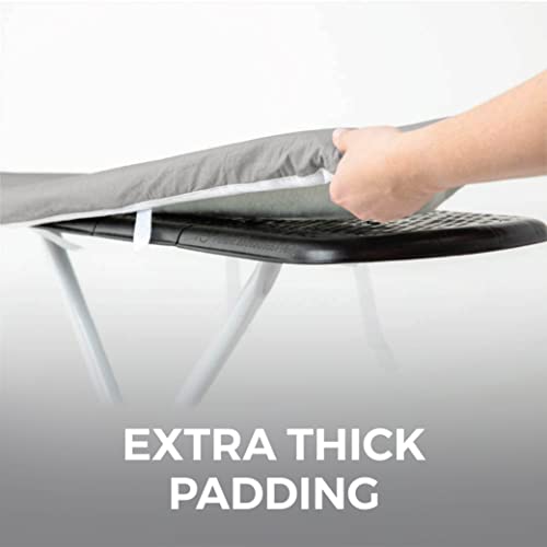 HOME GENIE Ironing Board Cover with Extra Thick Padding, 15x54, Silver - color: Silver