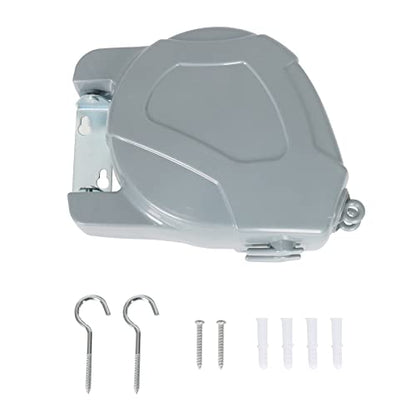 ZOES HOMEWARE Retractable Clothesline Heavy Duty Retracting Clothes Line Outdoor and Indoor with Durable ABS Shell and 2x49 Feet Extruded PVC Line,with Lock to Prevent Sagging
