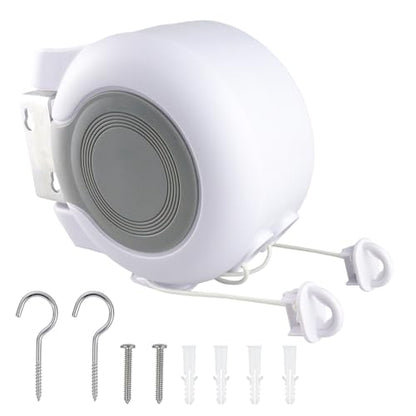 Retractable Clothesline 2x49 ft, Heavy Duty Wall Mount Dual Laundry Drying Rope