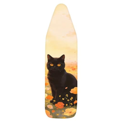 Black Cat Ironing Board Cover and Pad Cover with Padding Standard Size Heat-Resistant Ironing Board with Elastic Edges Iron Boards Covers - color: Black Cat5