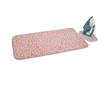 Joseph Joseph Swift Folding Ironing Mat with Silicone Iron Rest, Heat and Steam Resistant, Non-Slip Ironing Pad, Compact Storage, 35.4 x 18.5 in, Peach Blossom - color: Peach Blossom