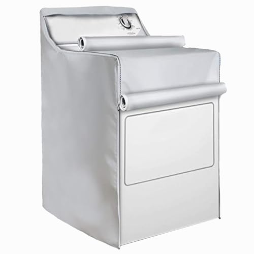 2Pack Washer and Dryer Covers Outdoor Washing Machine Cover for Top and Front Load 420D PU Waterproof Laundry Dryer Cover with Zipper and Storage Bag, W29”x D28”x H43” (Silver) - color: Silver, size: Pack of 2