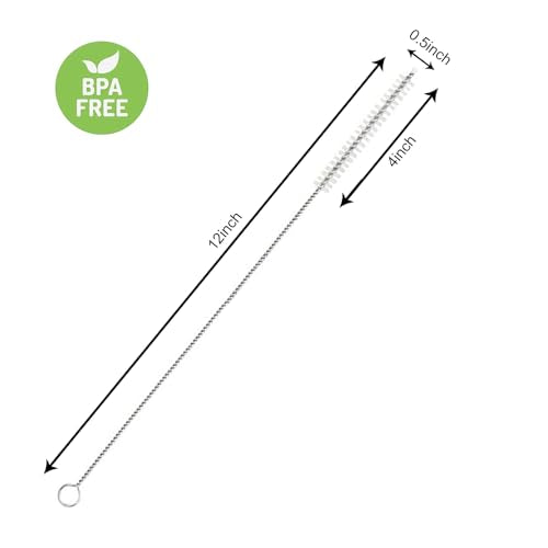 6 Pack Straw Cleaner Brush for Stanley, Reusable Extra Long Straw Cleaner for 40/30/20 oz Stanley Mug, 10mm Wide Drinking Straws Cleaning Brush for Sippy Cup, Water Bottle and Tubes - size: 11.8 inch