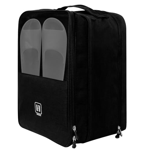 Shoe Bags for Travel,Holds 3 Pairs of Shoes,Black - color: Black