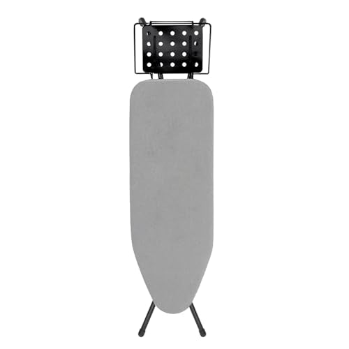 Ironing Board, 43x14 Inch Iron Board with Steam Rest, Heavy Duty Metal Frame Legs Ironing Table with Heat Resistant Cover Mat, Foldable Full Size Hanger Ironing Stand (Grey, 52" L x 14" W x 34.6" H) - color: Gray