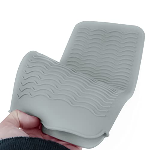 Silicone Heat Resistant Mat Pouch for Hair Straightener,Curling Iron, Grey - color: Grey, size: 2 Pack