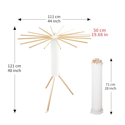 JOOM Tripod Clothes Drying Rack, Garment Rack Portable and Foldable Space Saving Laundry Drying Rack - Drying Rack Clothing Floor Folding Balcony Bedroom Household Wooden-Square - color: Wooden Square, size: Standard