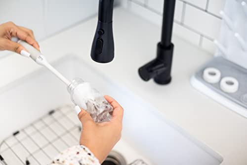 Ubbi Deluxe 2-in-1 Baby Bottle Cleaning Brush Set, Gray - color: Gray Deluxe Bottle Brush