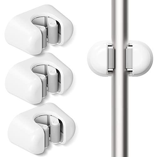 BEZOX Broom Holder, 3 PCS Wall Mount Mop Organizer Gripper, Self-adhesive Cleaning Suppliers Hanger Stands Rack for Bathroom, Kitchen, Garden, Garage Organization Storage