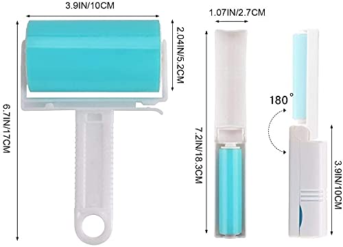 Sticky Lint Roller 6 Pack, Reusable Washable Lint Roller Pet Hair Remover Include Large and Small Size Cleaner for Clothes, Pet Hairs, Carseats - size: 1M-2S (Pack of 2)