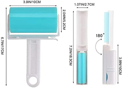 Sticky Lint Roller 6 Pack, Reusable Washable Lint Roller Pet Hair Remover Include Large and Small Size Cleaner for Clothes, Pet Hairs, Carseats - size: 1M-2S (Pack of 2)