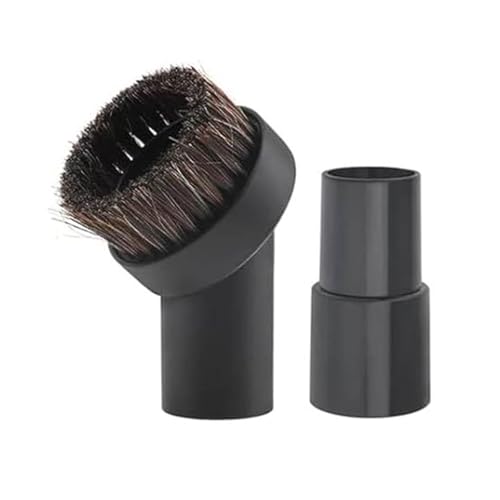 TAODAN 3PCS Vacuum Brush Horsehair Vacuum Attachment Round Dusting Brush with Universal Connector 1 1/4 to 1 3/8 inch Suitable for Cleaning Carpets and Interior Decoration