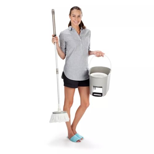 Dawai Felicity Tornado Spin Mop & Bucket System with Wringer – 360° Microfiber Floor Cleaning Mop, Hands-Free Spin Dry, Reusable Washable Mop Heads for Hardwood, Tile, Laminate & All Hard Floors