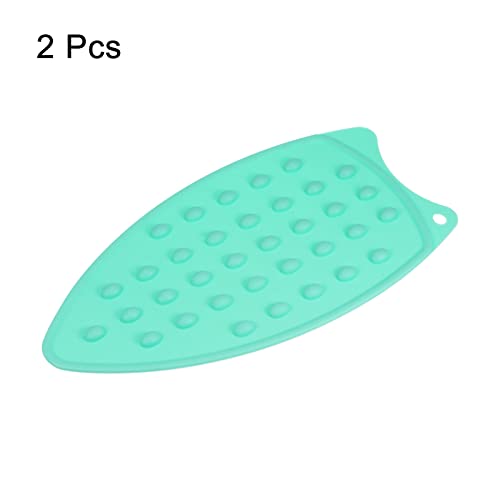 HARFINGTON 2pcs Silicone Iron Rest Pad, Multipurpose Iron Hot Resistant Mat Iron Rest Plate for Ironing Board Hot Heat Resistant Steam Compact Mat, Turquoise - color: Turquoise