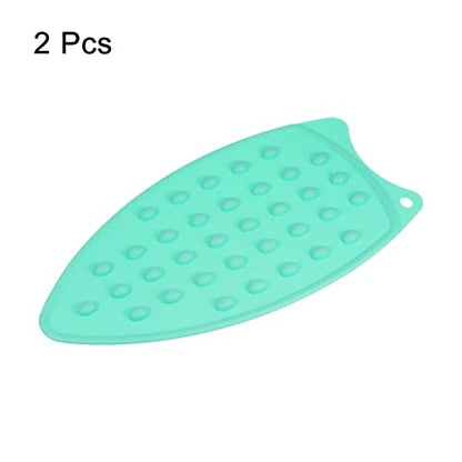 HARFINGTON 2pcs Silicone Iron Rest Pad, Multipurpose Iron Hot Resistant Mat Iron Rest Plate for Ironing Board Hot Heat Resistant Steam Compact Mat, Turquoise - color: Turquoise