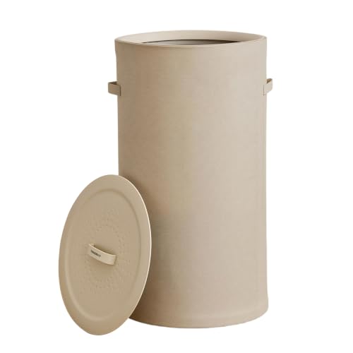 126L Laundry Basket with Lid, Laundry Hamper, Laundry Room, Beige - color: Beige