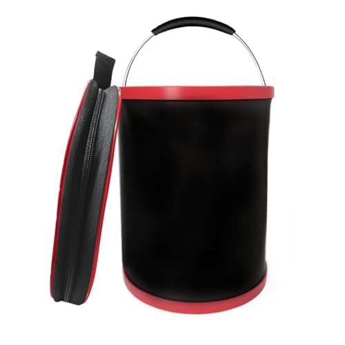 Collapsible Bucket with Handle, 3.4 Gallon, 13L (Black)