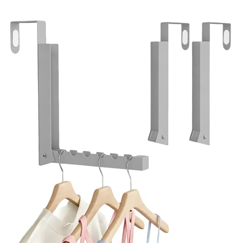 Over the Door Hanger, 2 Pack Foldable Over Door Drying Rack for Laundry - color: Gray