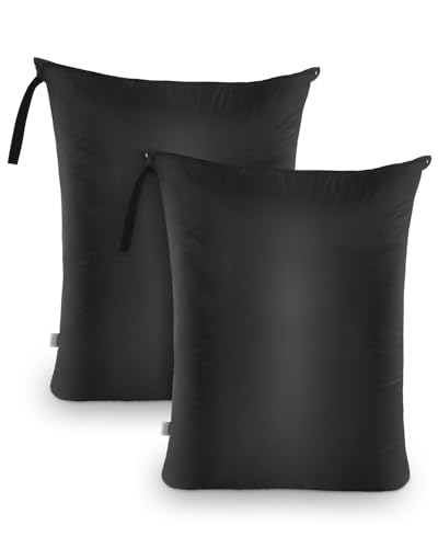 OTraki 2Pcs Large Laundry Bags 24x32 inch Wet Dry Bag Reusable Waterproof Bag with Zipper for Home Travel Hotel Camping Swimsuits, Baby Cloth Diapers Drying Do Not Exceed 176℉ Black - size: 24 x 32 inch