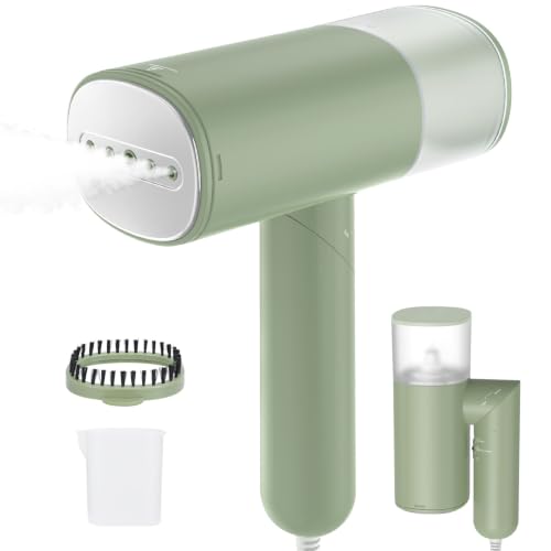 Handheld Steamer for Clothes, 1200W Foldable Travel Steamer, 20 Sec Preheat Garments Wrinkle Remover, 120V Portable Hand Iron with 150ml Water Tank, Clothes Steamer for Home Travel-Green - color: Green