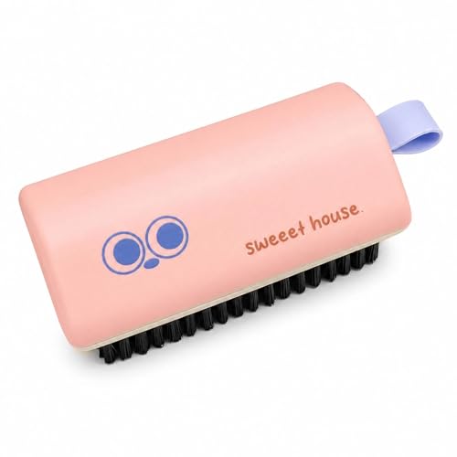 Soft Bristle Laundry Brush, Ergonomic Handheld Scrub Tool for Clothes Shoes Household Cleaning(Pink) - color: Pink