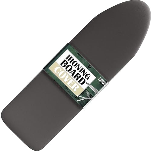 Hearth & Harbor Ironing Board Cover and Pad 15x54 Full Size, Thick Heavy Duty Scorch Resistant Padding Elastic Edge Hook & Loop Fastener, Iron Board Cover with Padding, Grey - color: Gray