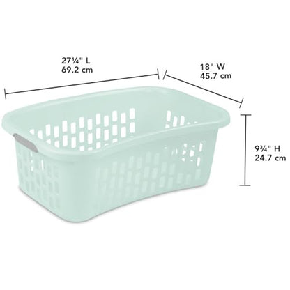 Sterilite HipHold Laundry Basket, Plastic Rectangle Clothes Hamper, 18 Pack - color: Mint, size: 1.5 Bushel (18 Pack)