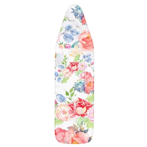 Fresh Floral Ironing Board Cover and Pad with Elastic Edge Waterproof Ironing Board Covers Stain Resistant Hook and Loop Design - color: Fresh Floral
