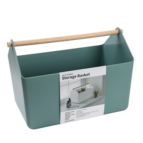 BLUE GINKGO Storage Basket, Large 10.5L, Green, Made in Korea - color: GREEN, size: Large