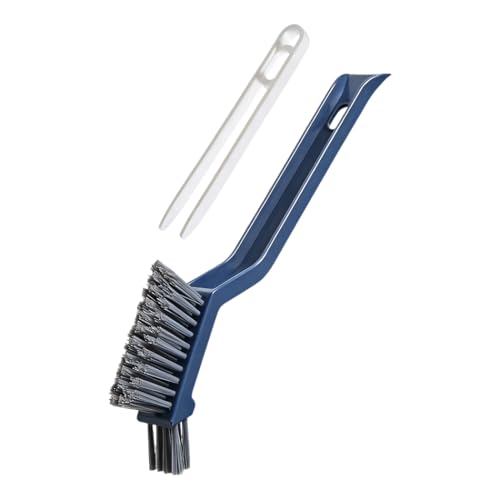 3-in-1 Grout Brush and Crevice Cleaner,with V-Shaped Bristles & Hair Clip-Multi-Surface Gap Cleaning Tool for Bathroom Tiles,Kitchen,Window Tracks,and Narrow Corners (Blue) - color: Blue