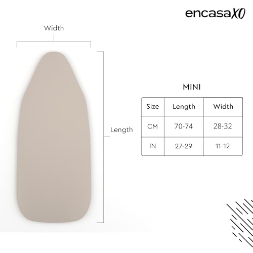 Encasa XO Ironing Board Cover and Pad 28"x12" Mini, Scorch Resistant - color: Beige, size: Mini (28"x12")