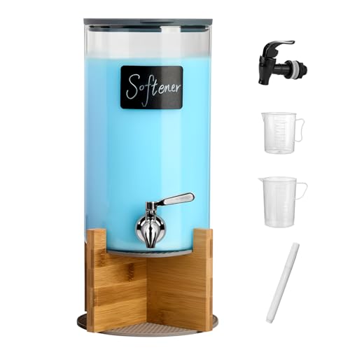 Glass Laundry Detergent Dispenser with Holder,1.1 Gallon Laundry Liquid Dispensers with Stainless-Steel Tap,Large Glass Fabric Softener Containers with Stand for Laundry Room Organization - size: 1 pcs